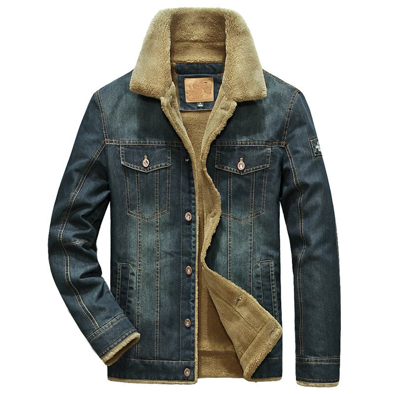 Herren Fleece Denim Jacke Vintage – Kylian